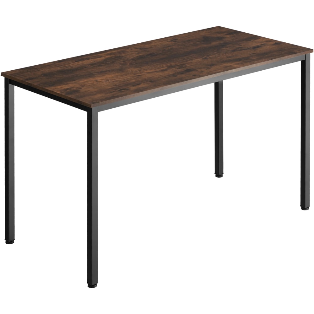 Bureau style industriel en panneau aggloméré bois foncé Bureau style industriel en panneau aggloméré bois foncé
