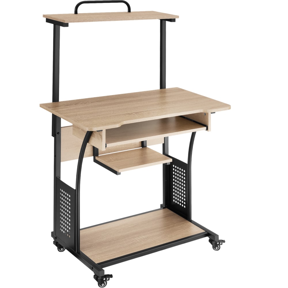 Scrivania stile industriale 3 livelli legno chiaro - Tectake