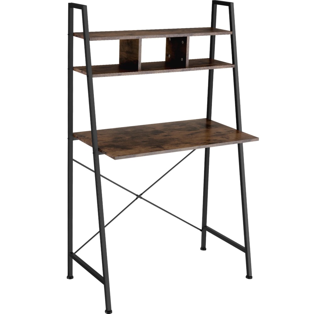 Scrivania stile industriale 3 scomparti legno scuro - Tectake
