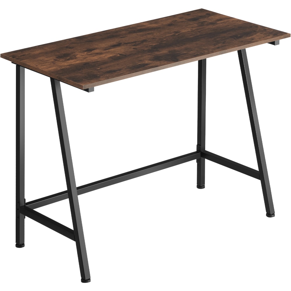 Bureau style industriel trapèz en panneau aggloméré bois foncé Bureau style industriel trapèz en panneau aggloméré bois foncé