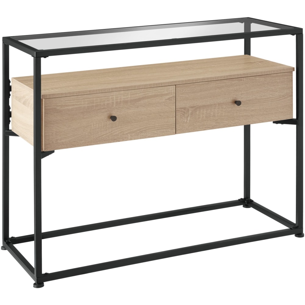 Table Console Style industriel 101,5 x 41,5 x 80,5 cm Bois clair