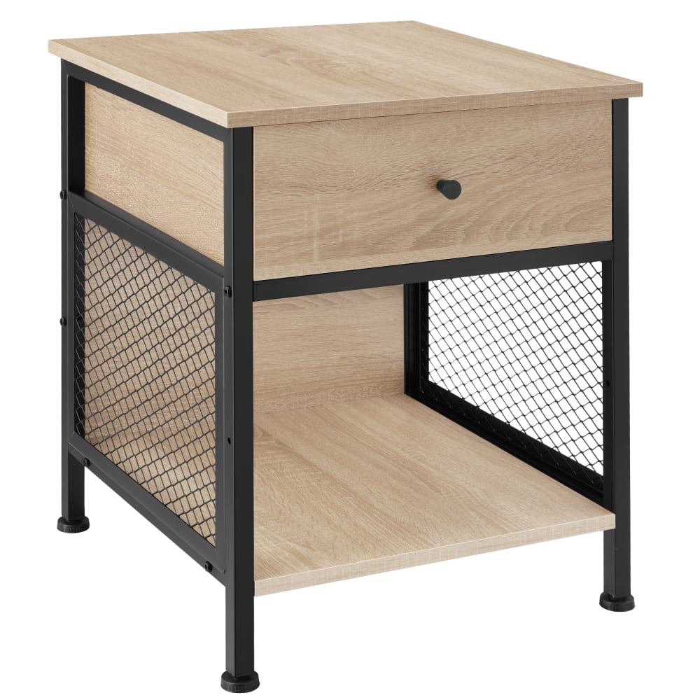 Comodino stile industriale 45 x 46 x 55,5 cm legno chiaro - Marrone - Pannello di particelle