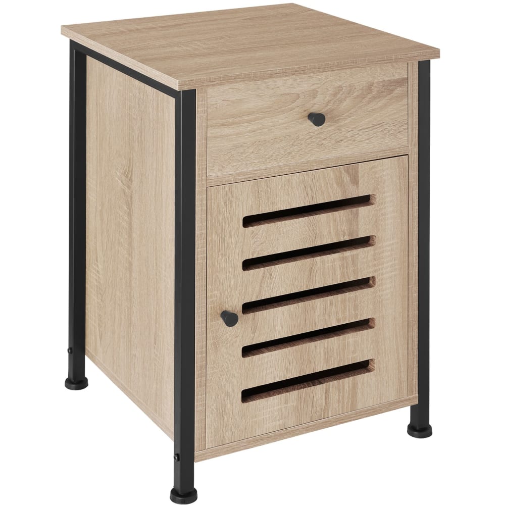 Table de chevet style industriel 40 x 42 x 605 cm bois clair