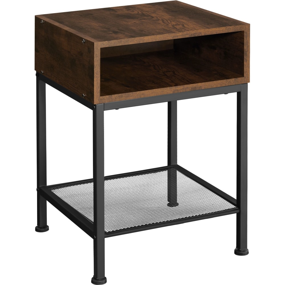 Table d'appoint 40,5 x 40,5 x 52,5 cm en panneau aggloméré bois foncé