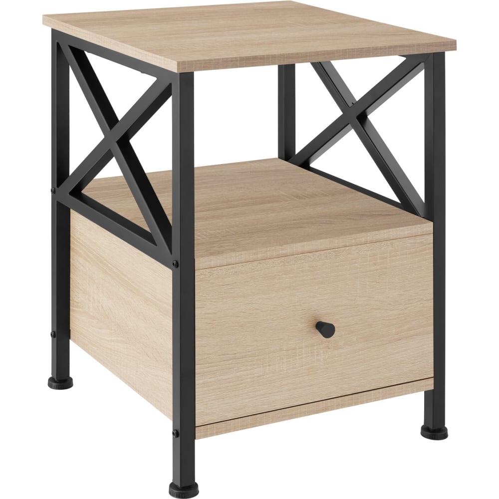 Table de chevet Style industriel 40 x 415 x 555 cm Bois clair