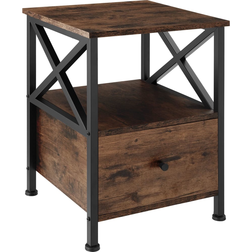Table de chevet Style industriel 40 x 415 x 555 cm Bois foncé