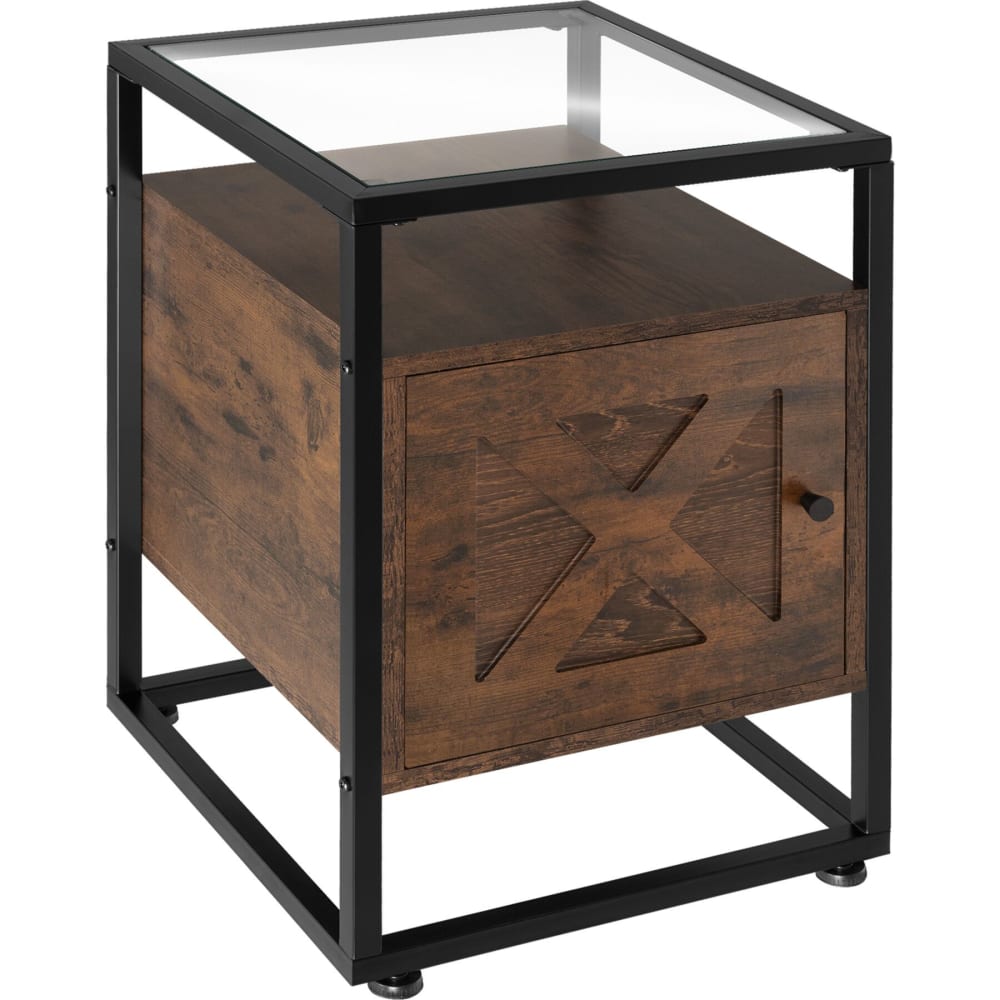 Table de chevet Style industriel 40 x 43 605 cm Bois foncé