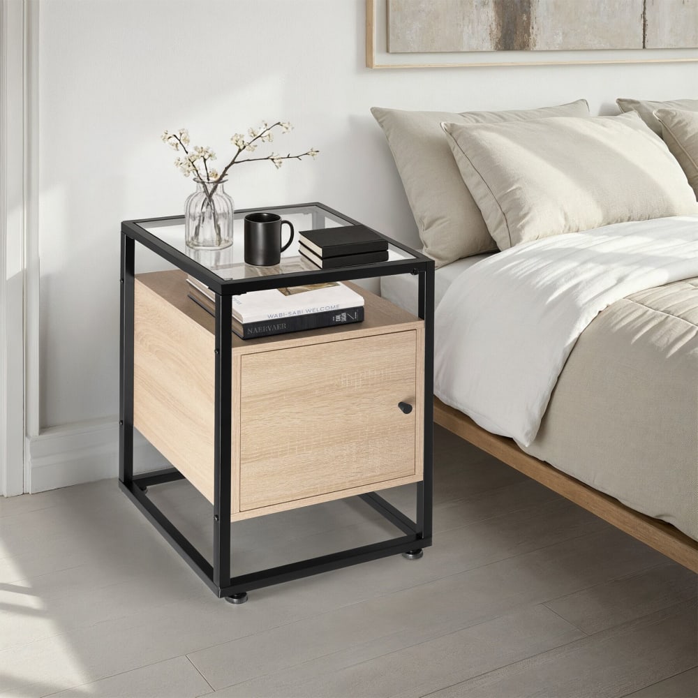 Comodino stile industriale 40 x 43 x 60,5 cm legno chiaro - Marrone - Pannello di particelle