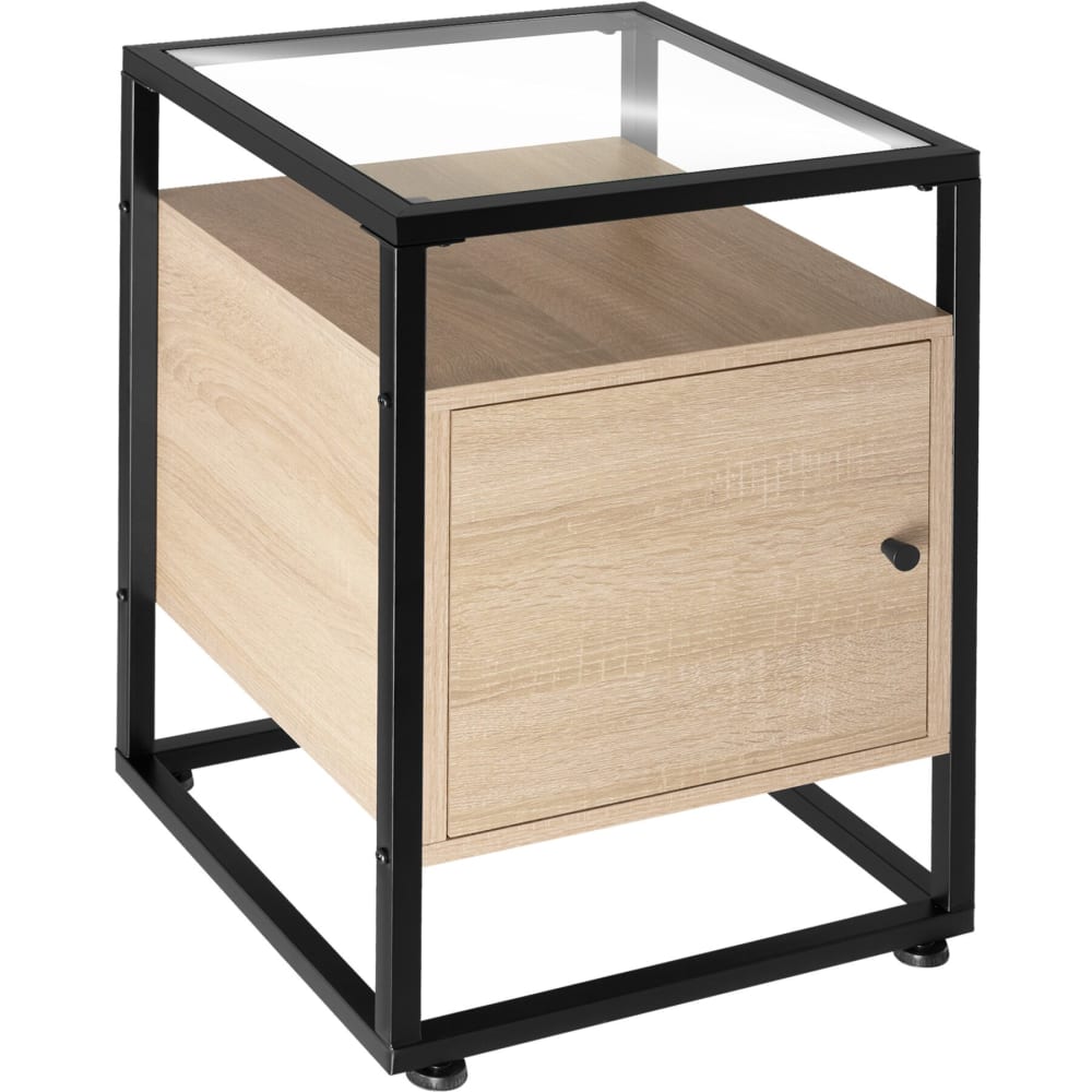 Comodino stile industriale 40 x 43 x 60,5 cm legno chiaro -