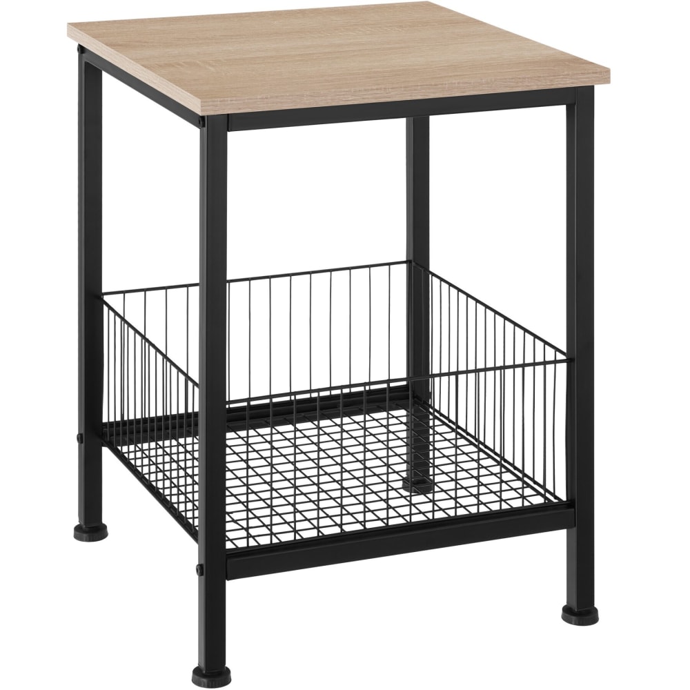 Table d'appoint style industriel 40 x 40 x 55,5 cm bois clair Table d'appoint style industriel 40 x 40 x 55,5 cm bois clair