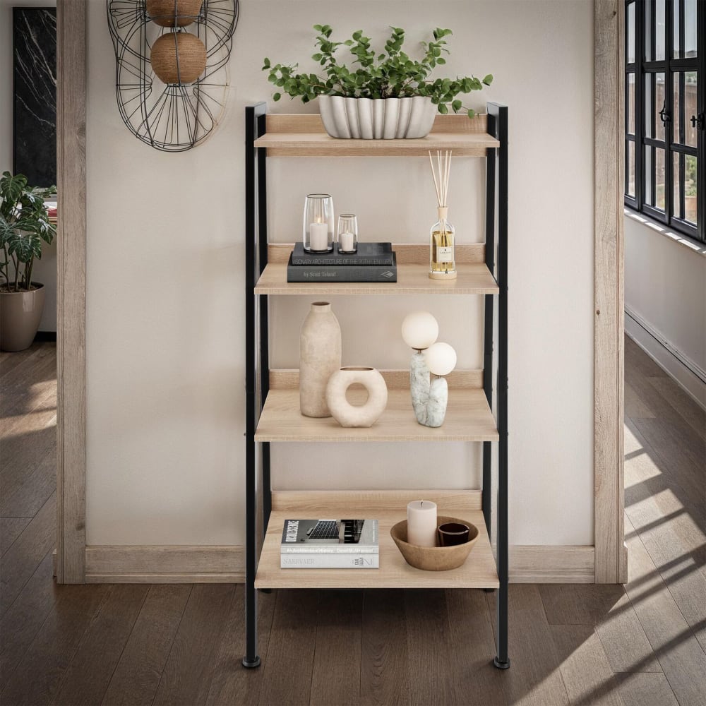Scaffale stile industriale 575x34x138 cm legno chiaro - Marrone - Pannello di particelle