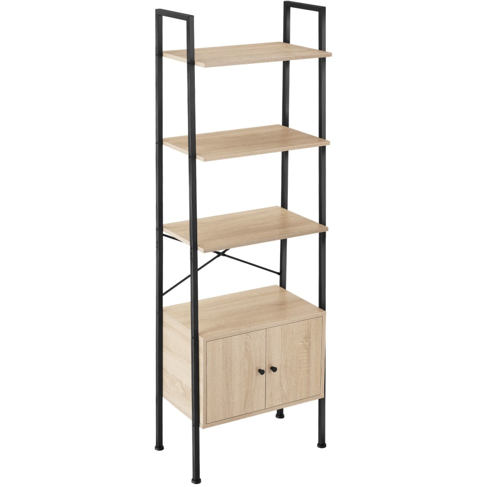 Étagère style industriel anti-basculement 575x34x173 cm bois clair