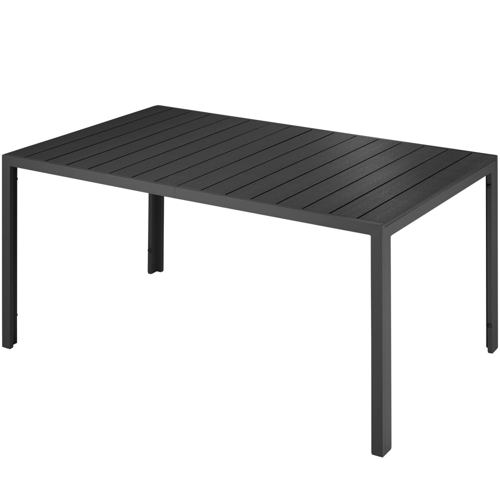 Table de jardin en aluminium résistante intempéries et uv noir et noir