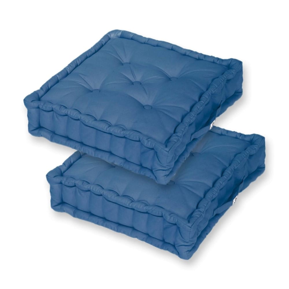 Coussin de sol lot de 2 - 60 x 60 cm Bleu Petrole