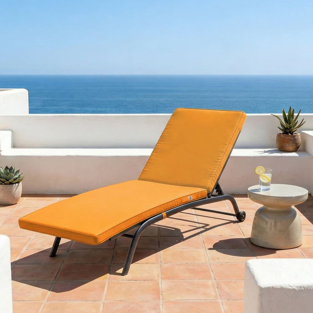 Coussin pour transat déhoussable 185x60x4cm jaune - Maisons du Monde