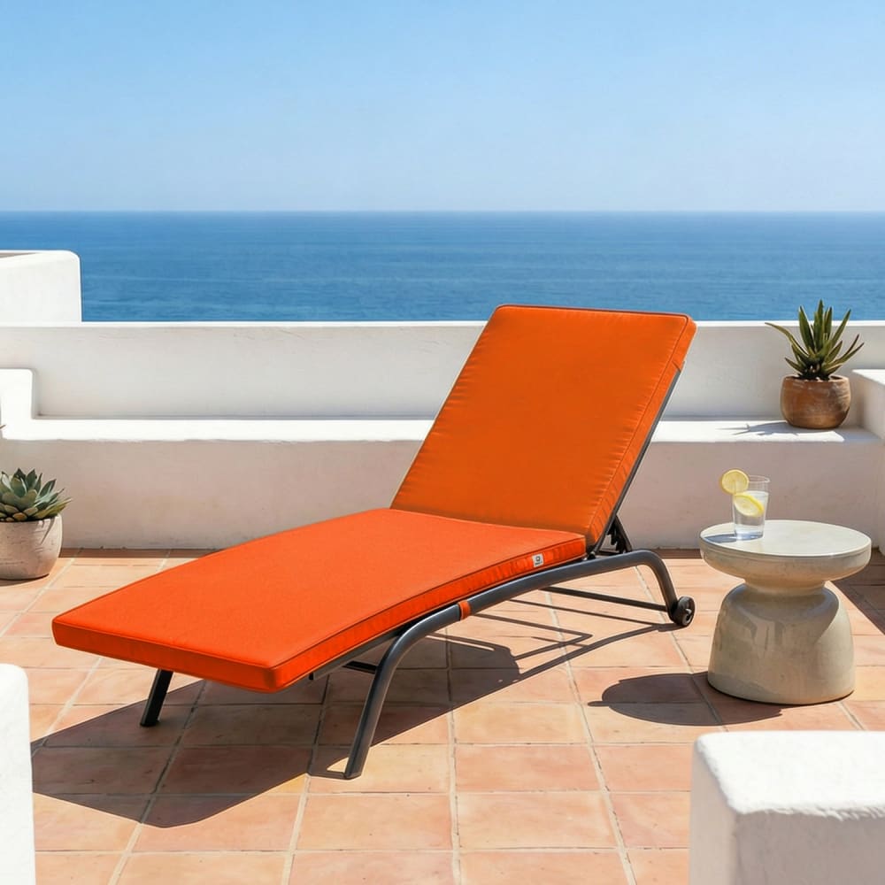 Coussin pour transat déhoussable 185x55x4cm orange - Maisons du Monde