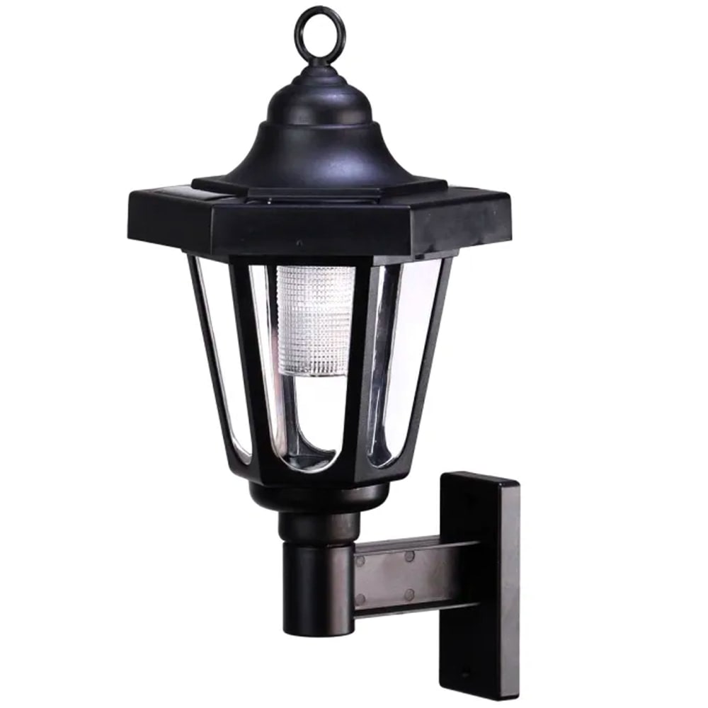 Lampe solaire murale en plastique noir