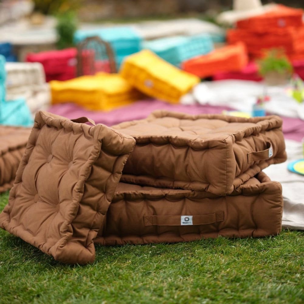 Coussin de sol lot de 2 - 50 x 50 cm rouille - Maisons du Monde