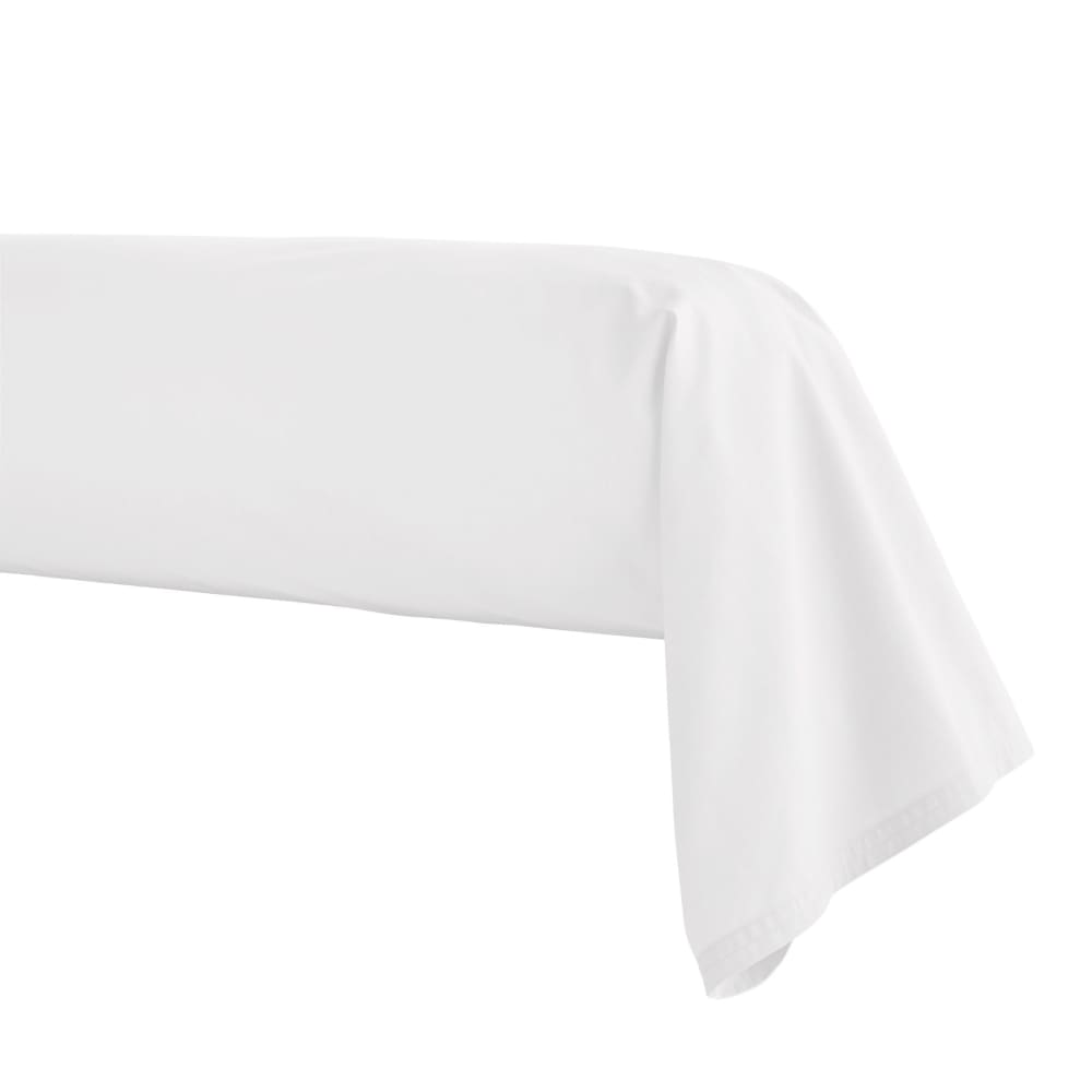 Taie de traversin percale de coton blanc 180 cm