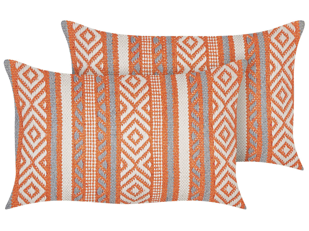 Beliani Dekokissen aus Stoff , orange style landhaus orange Baumwolle