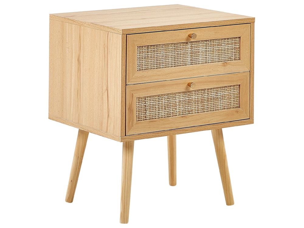 Nachttisch Mit 2 Schubladen Aus Holz 57Cm, Braun