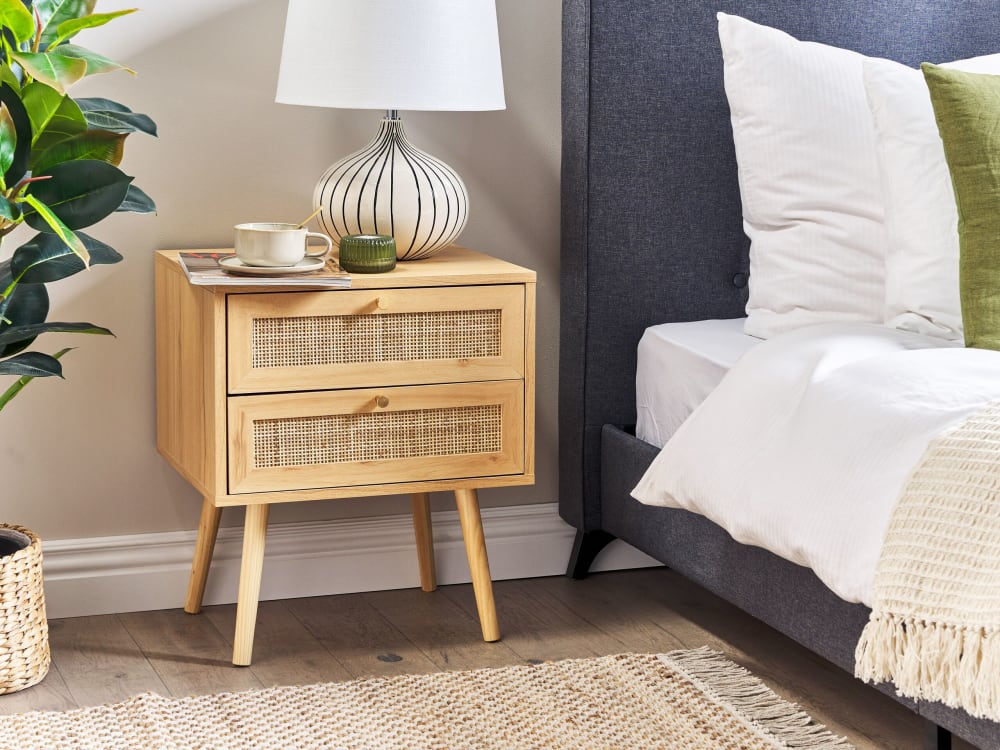 Nachttisch mit 2 Schubladen aus Holz 57cm, braun - Maisons Du