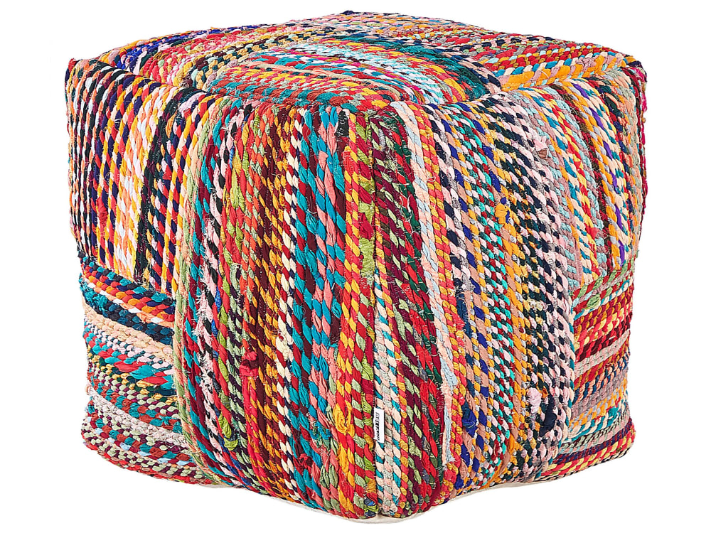 Pouf en tissu multicolore - 40x40cm