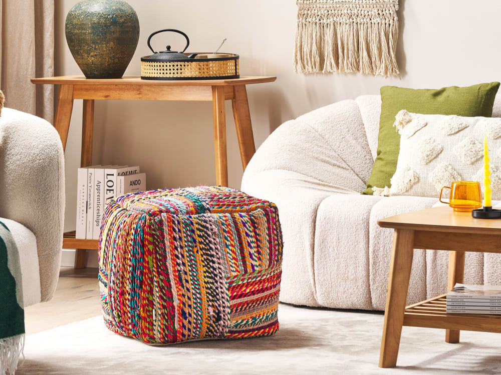 Pouf aus Baumwolle L40 cm, bunt - Maisons Du Monde