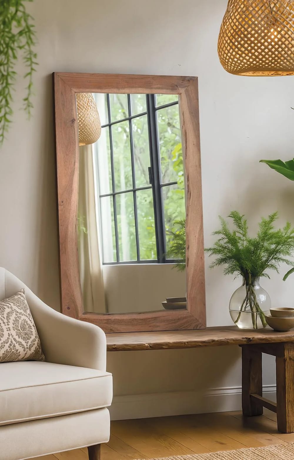 Specchio con cornice di legno di mango - GINER Y COLOMER