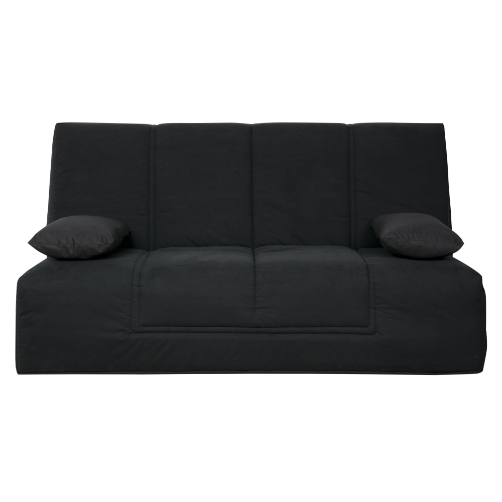 Banquette clic clac convertible 2 places tissu coton noir Banquette clic clac convertible 2 places tissu coton noir