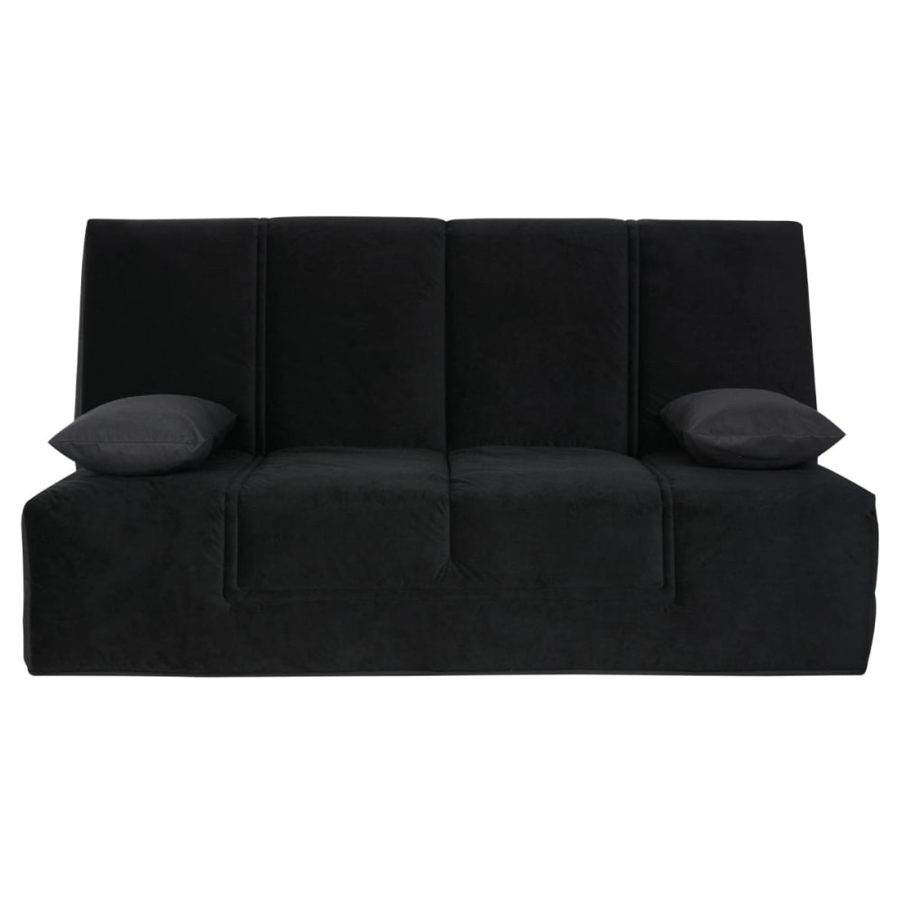 Banquette CC LOS ANGELES 130x190, matelas Dunlopillo, coton noir