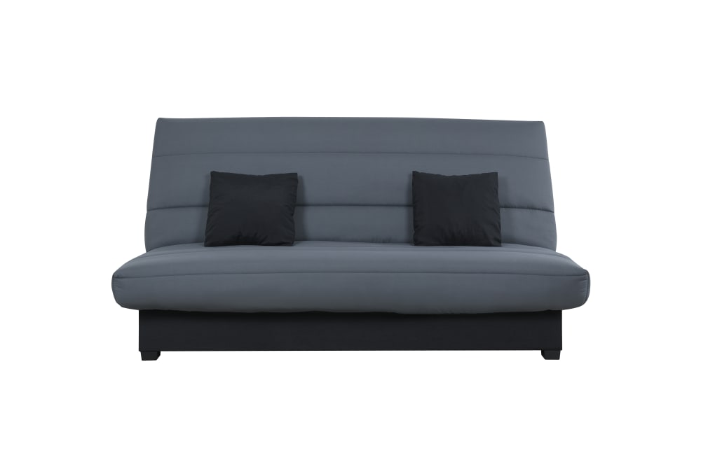 Banquette clic clac convertible 2 places tissu gris