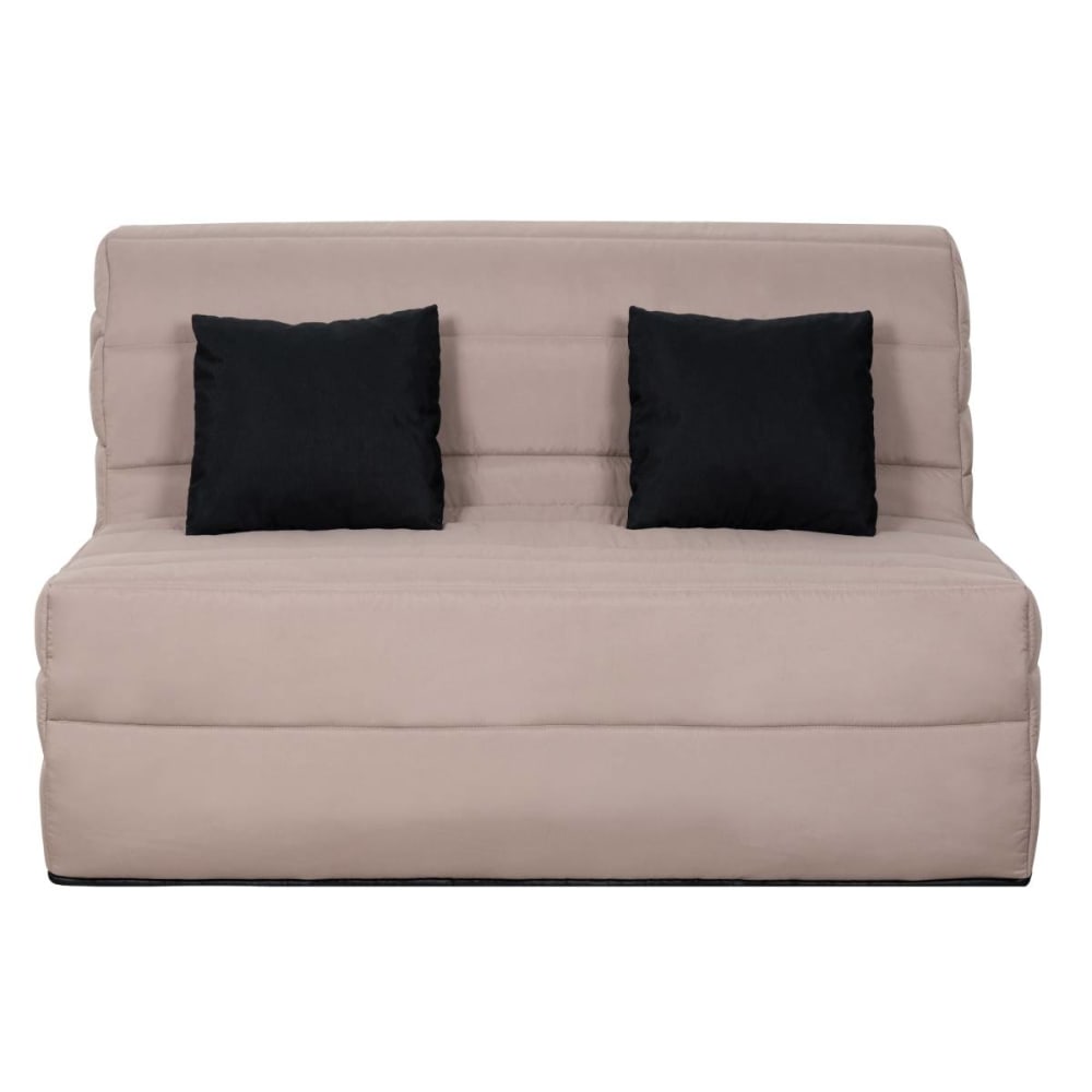 Banquette bz convertible 2 places tissu taupe