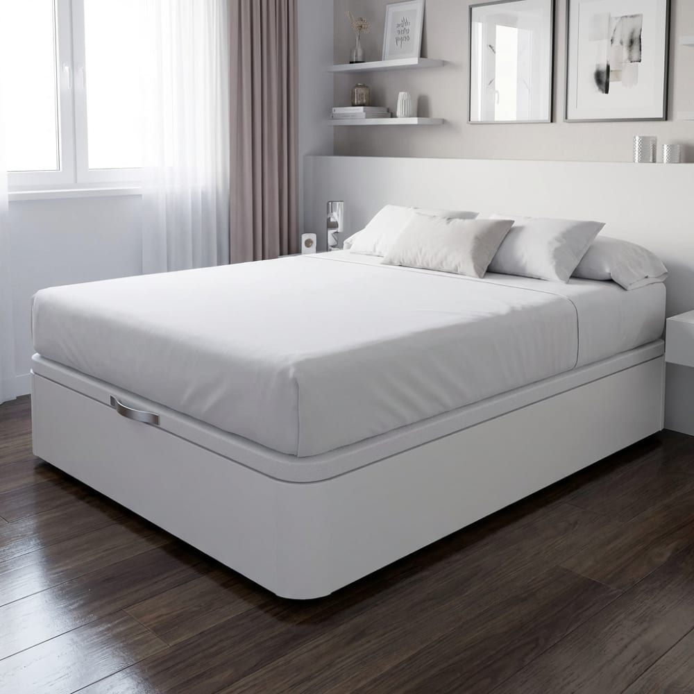 Canape madera alta resistencia blanco altura 35 cm 150x190 cm