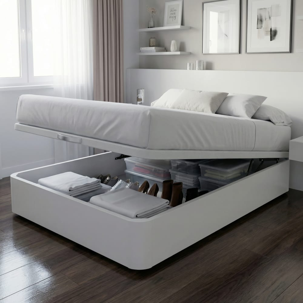 Canape madera alta resistencia blanco altura 35 cm 150x190 cm - Maisons du Monde