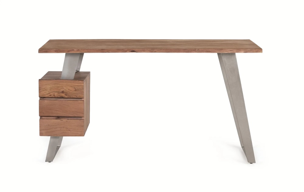 Escritorio de madera de mango y metal