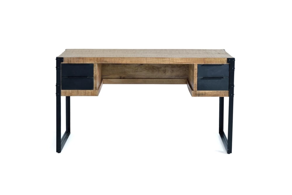 GINER Y COLOMER Schreibtisch aus Mangoholz style industrial Braun