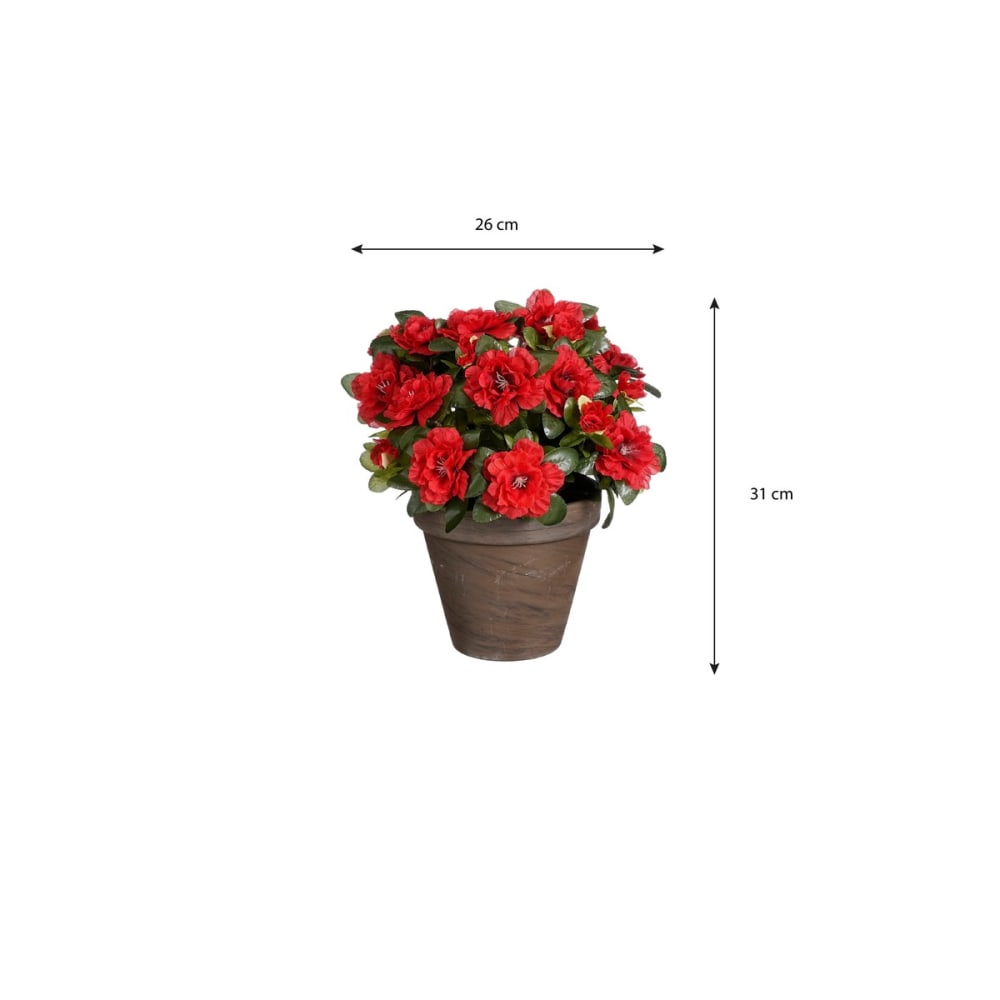 Plante artificielle rouge polyester h31xl26xl26cm — vue 3