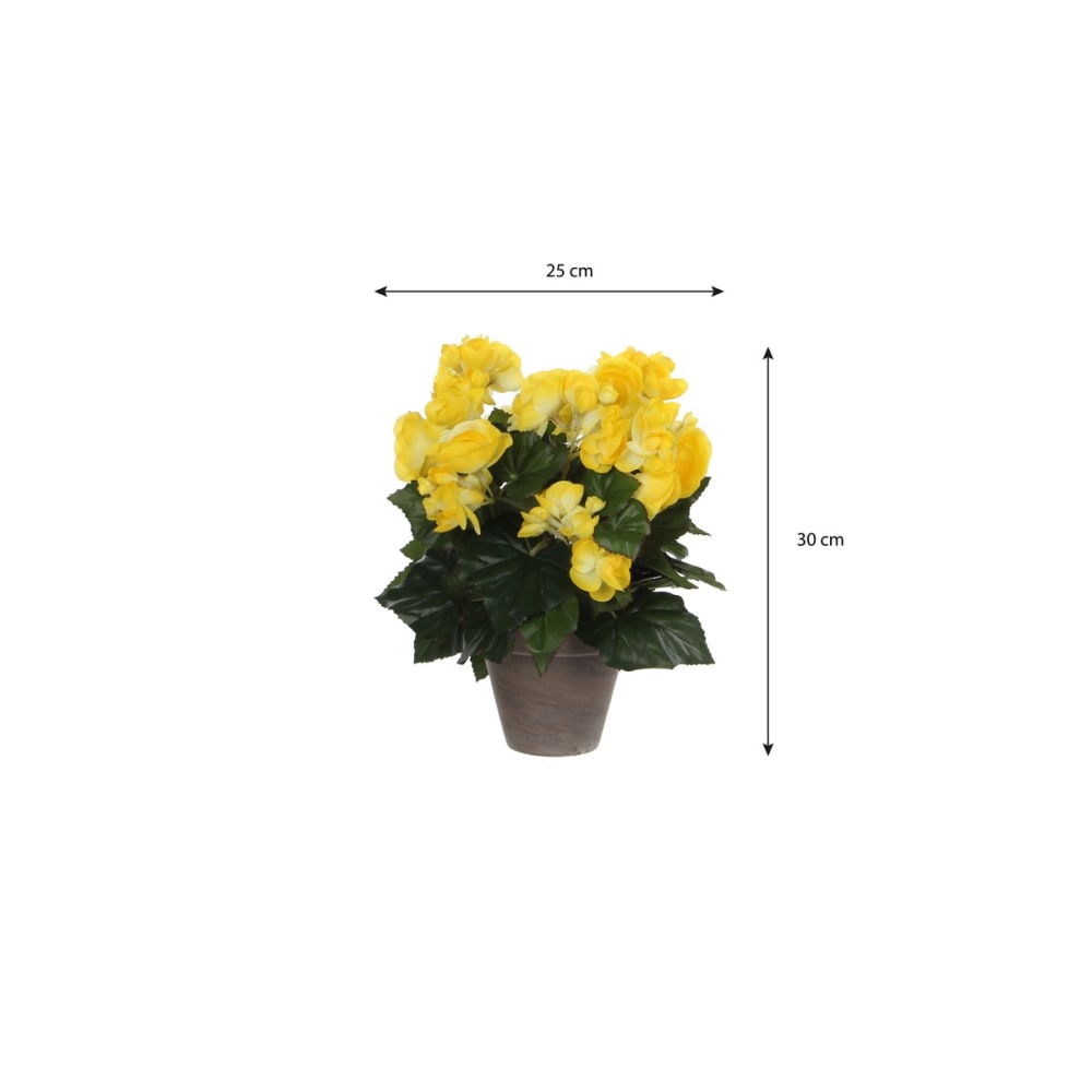 Planta artificial begonia amarillo h30xb25xl25cm - Maisons du Monde