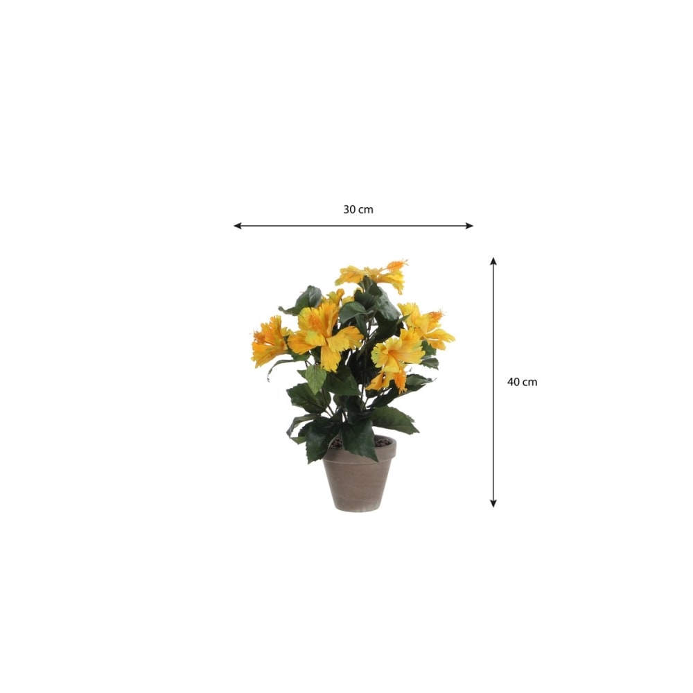 Planta artificial hibiscus amarillo h40xb30xl30cm - Maisons du Monde
