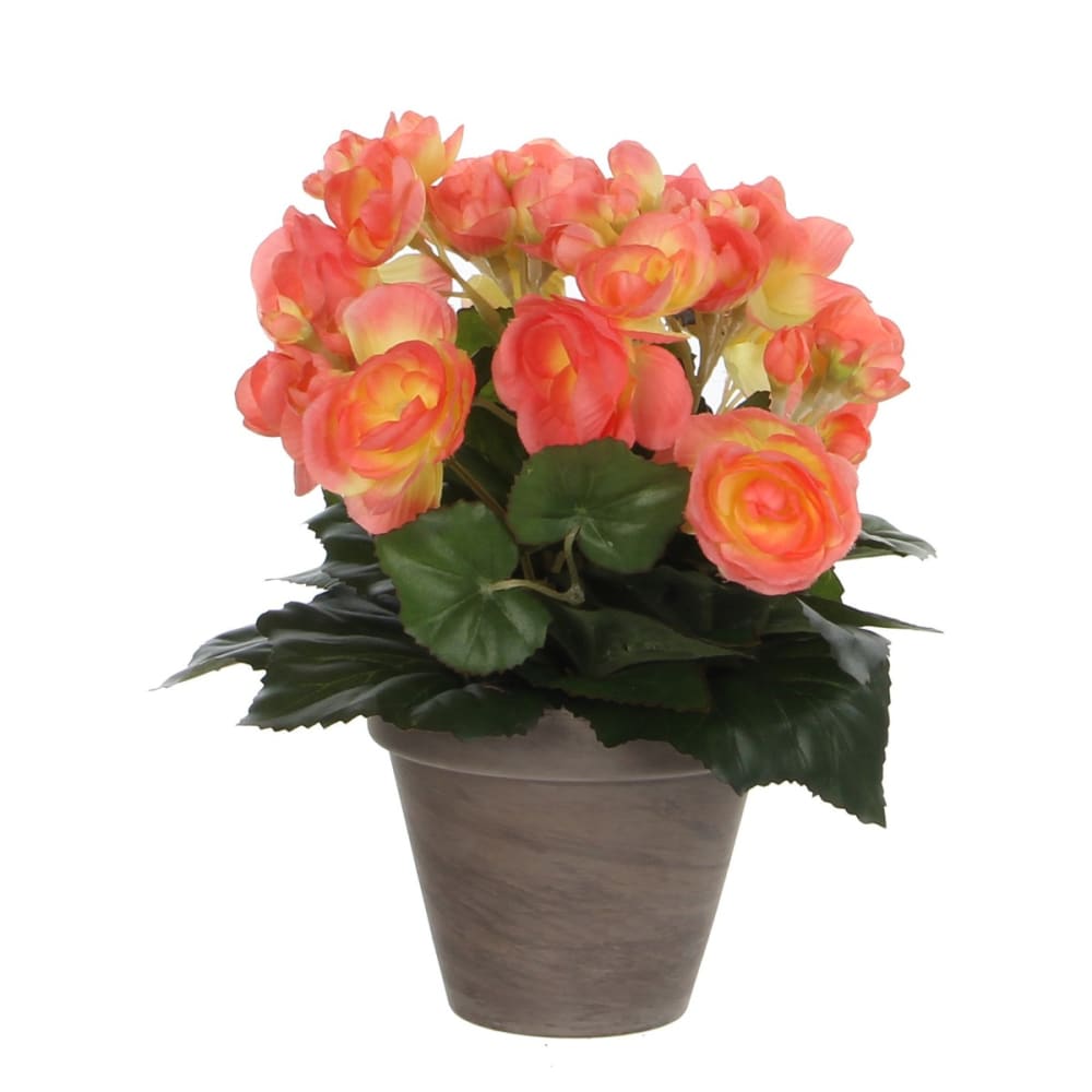 Planta artificial begonia salmón h30xb25xl25cm