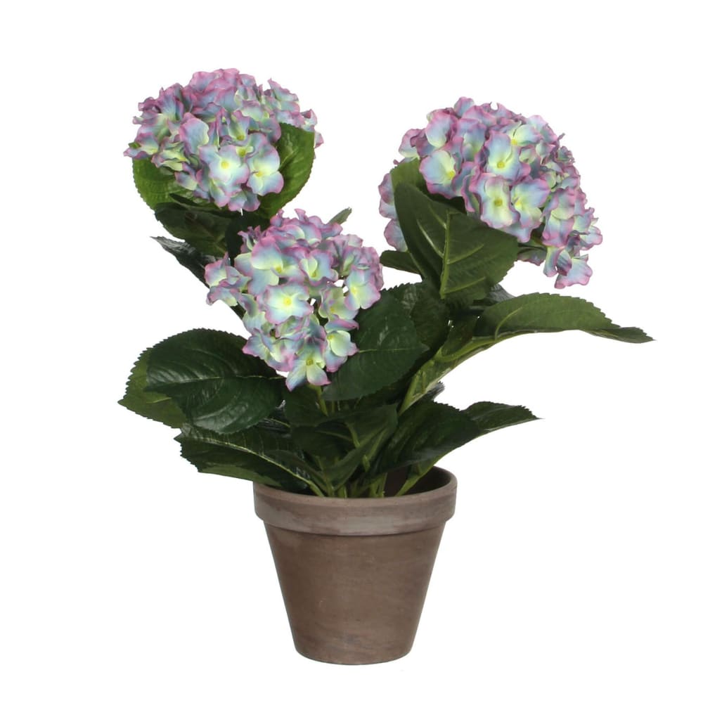 Hortensia plante artificielle violet en pot H40 — Beyit