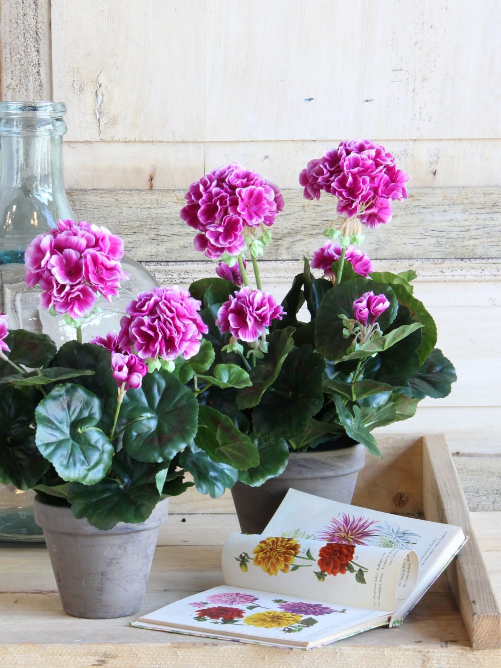 Géranium artificielle violet en pot H34 — vue 3