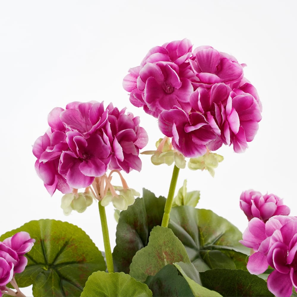 Géranium artificielle violet en pot H34 — vue 4