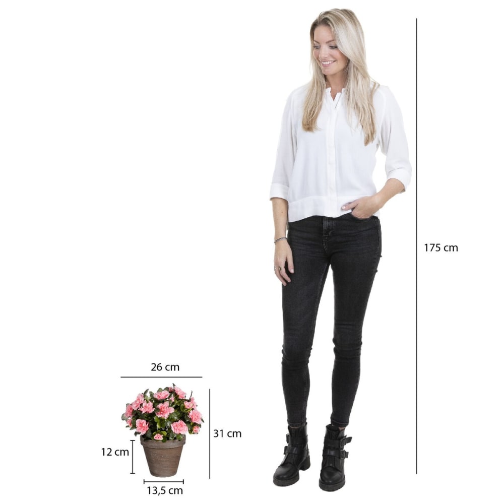 Plante artificielle pêche polyester h31xl26xl26cm — vue 3