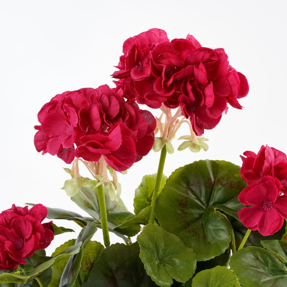 Géranium artificielle rose foncé en pot H34 — vue 4