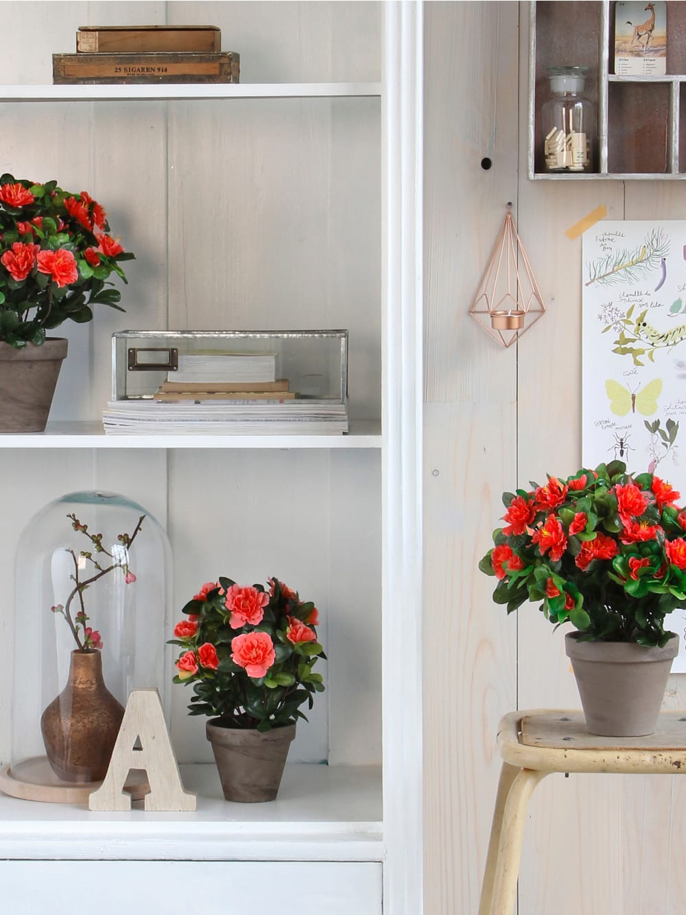 Azalea artificielle rouge en pot H27 - Maisons du Monde