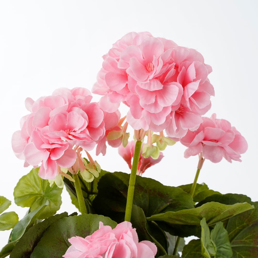 Géranium artificielle rose en pot H34 — vue 4