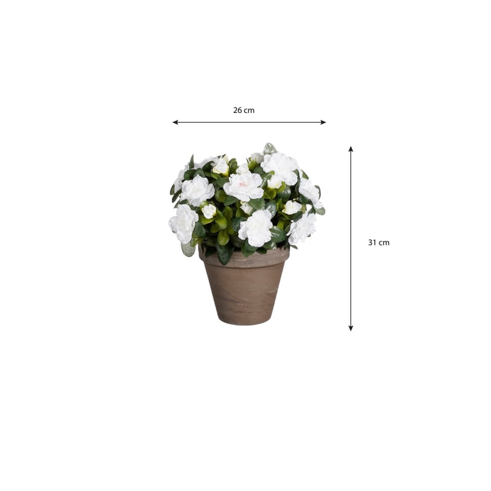 Planta artificial azalea blanco h31xb26xl26cm - Maisons du Monde