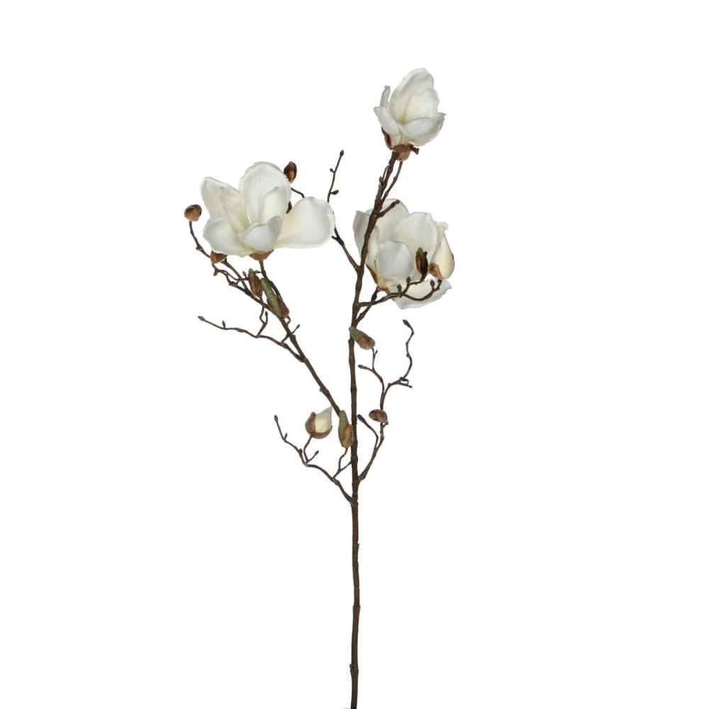 Fiore artificiale magnolia bianco h88xb7xl23cm - Modello Esotico - Bianco - PES - Poliestere